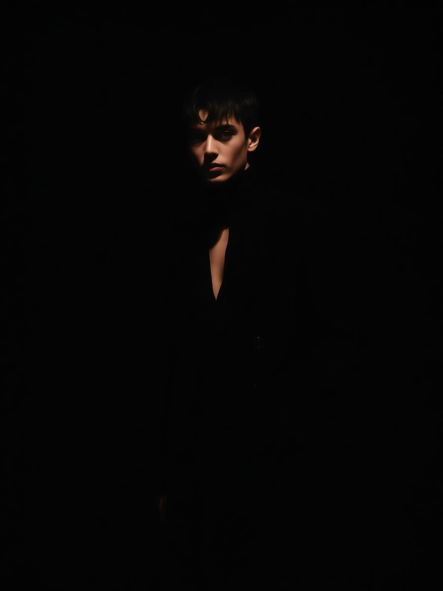 Editorial portrait in shadow